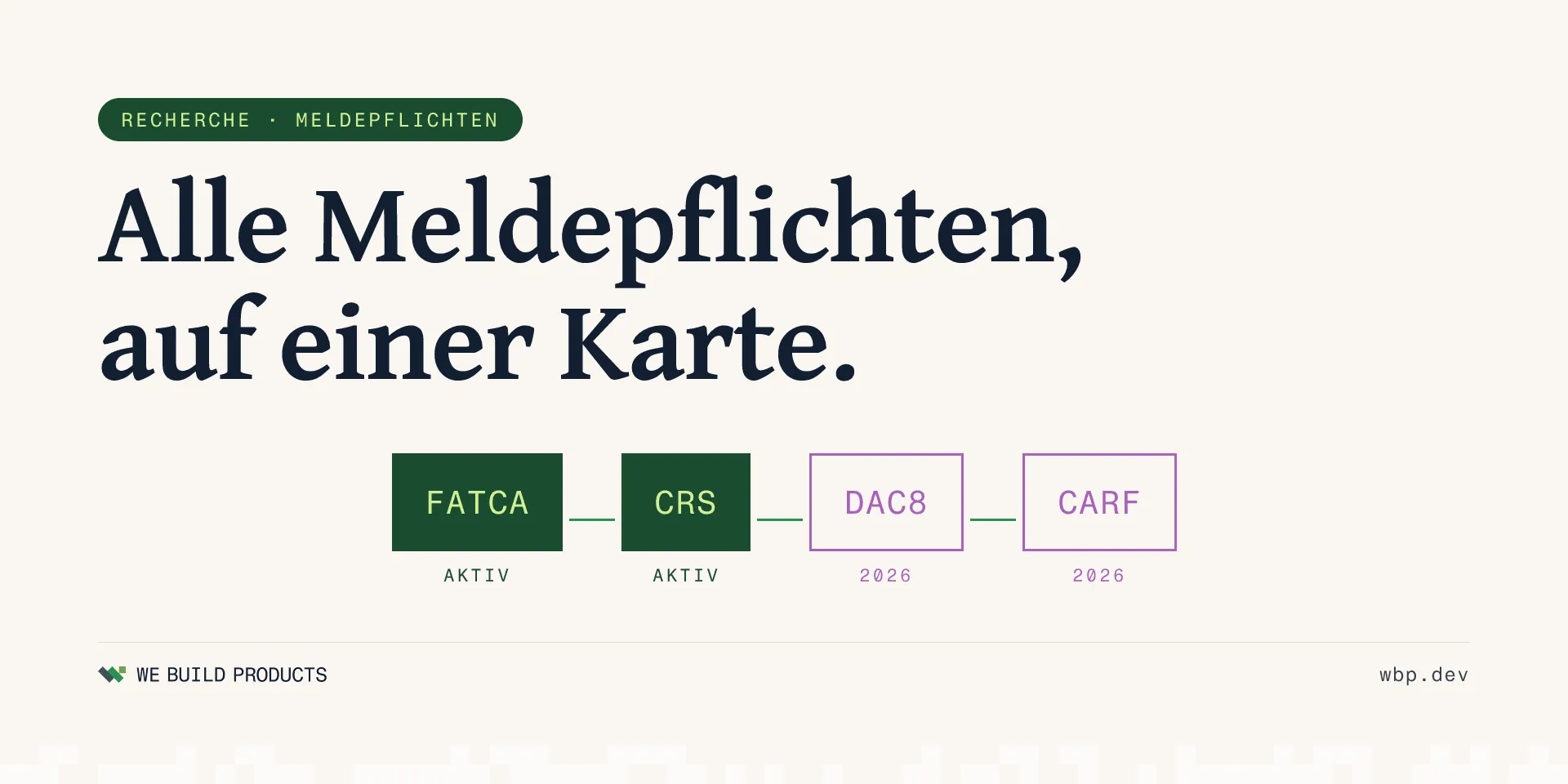 DAC8, CARF & Co.: Alle Meldepflichten für deutsche Finanzinstitute auf einen Blick